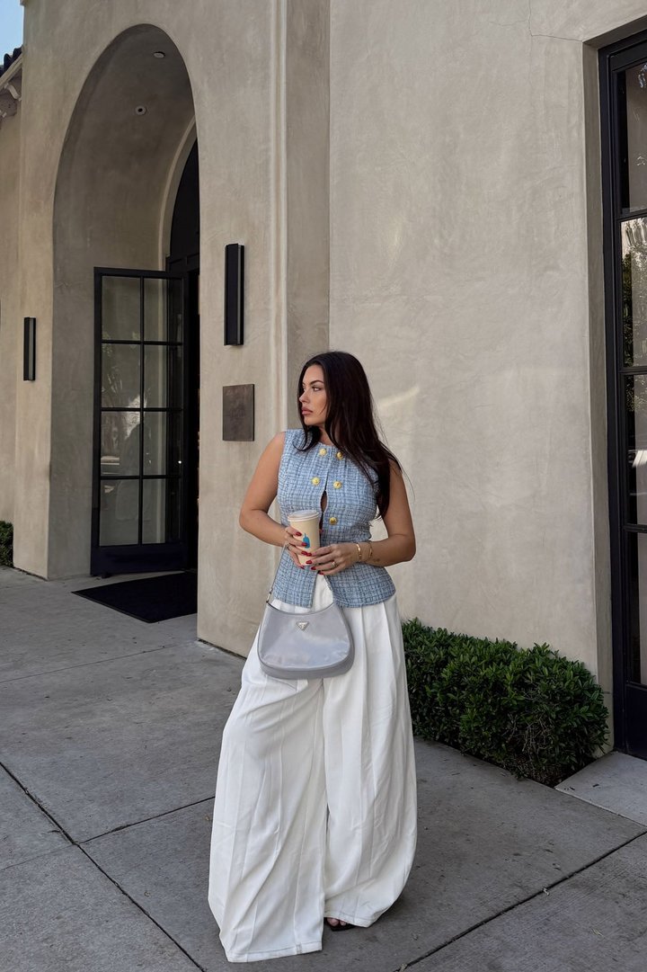 Blaire Wide Leg Trouser - White