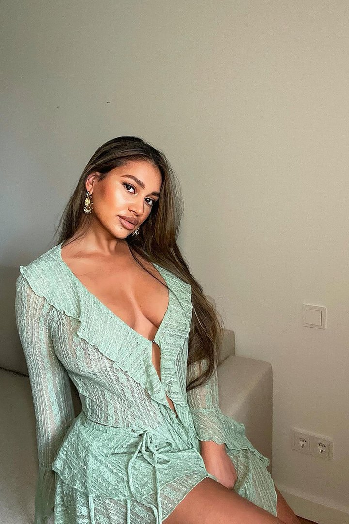 Love Addiction Lace Skirt Set - Sage