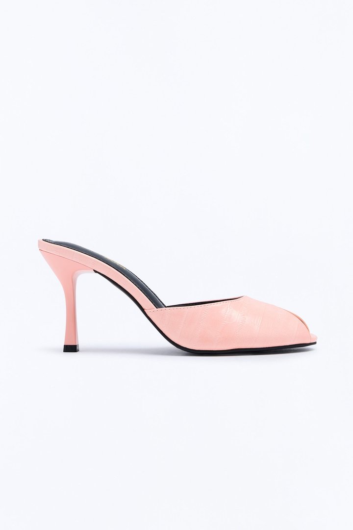Play Nice Peep Toe Heels - Pink