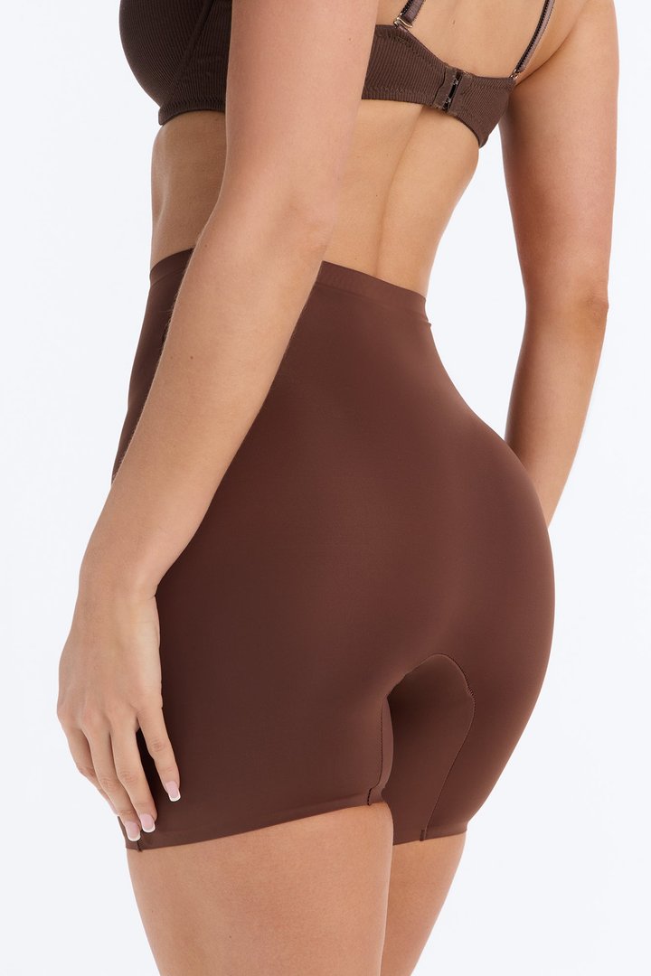 Soft Fit Smoothing Microfiber Boyshort Panty - Chestnut