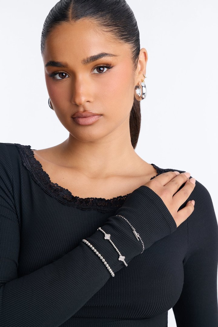 Bailey Beads 3 Piece Bracelet Set - Silver