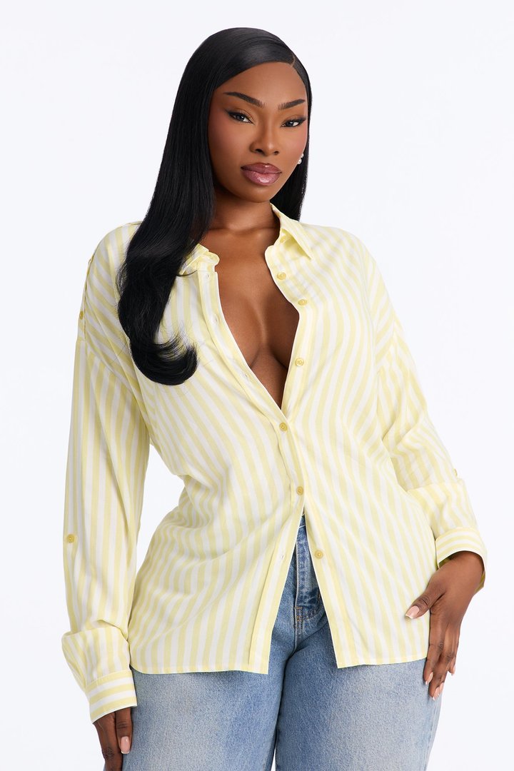 Playin' Games Long Sleeve Top - Yellow/combo