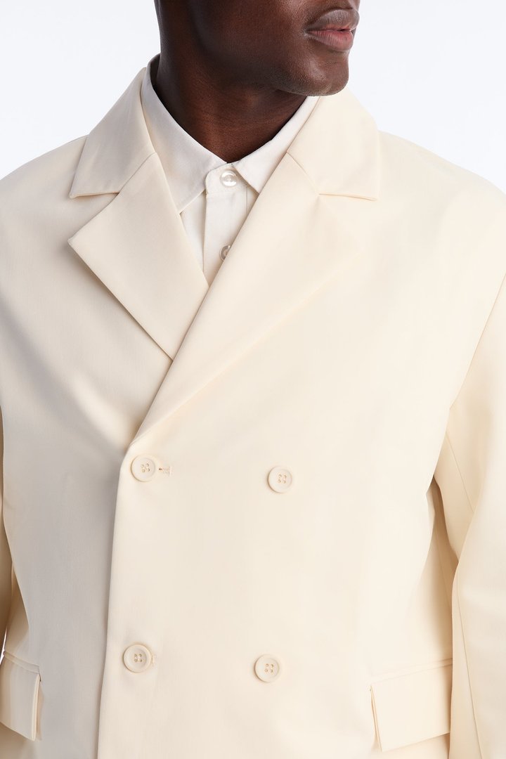 Laguna Double Breasted Cropped Blazer - Cream