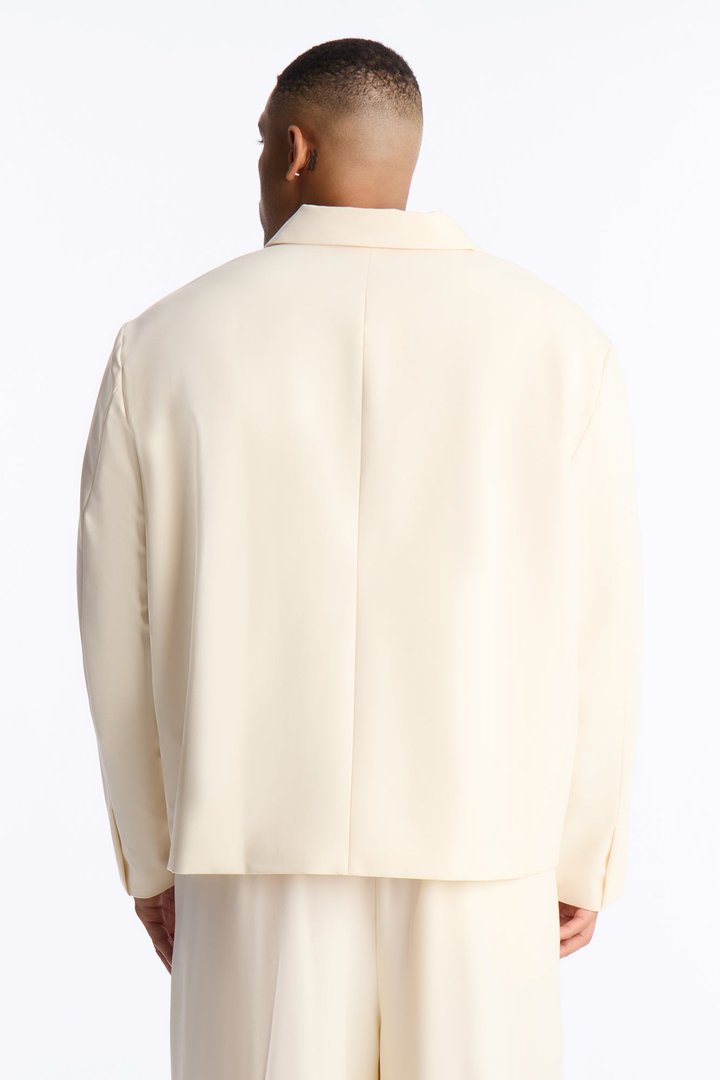 Laguna Double Breasted Cropped Blazer - Cream