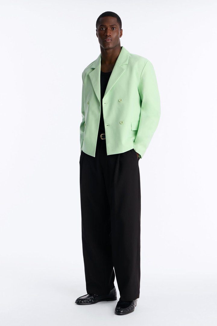 Laguna Double Breasted Cropped Blazer - Green