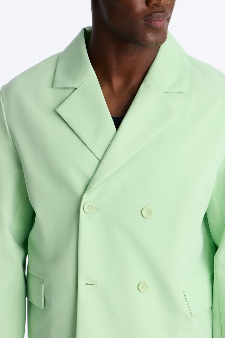 Laguna Double Breasted Cropped Blazer - Green