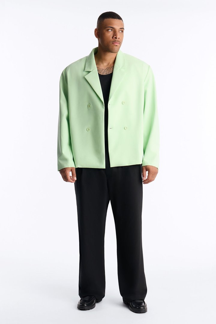Laguna Double Breasted Cropped Blazer - Green