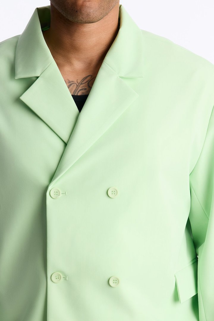 Laguna Double Breasted Cropped Blazer - Green