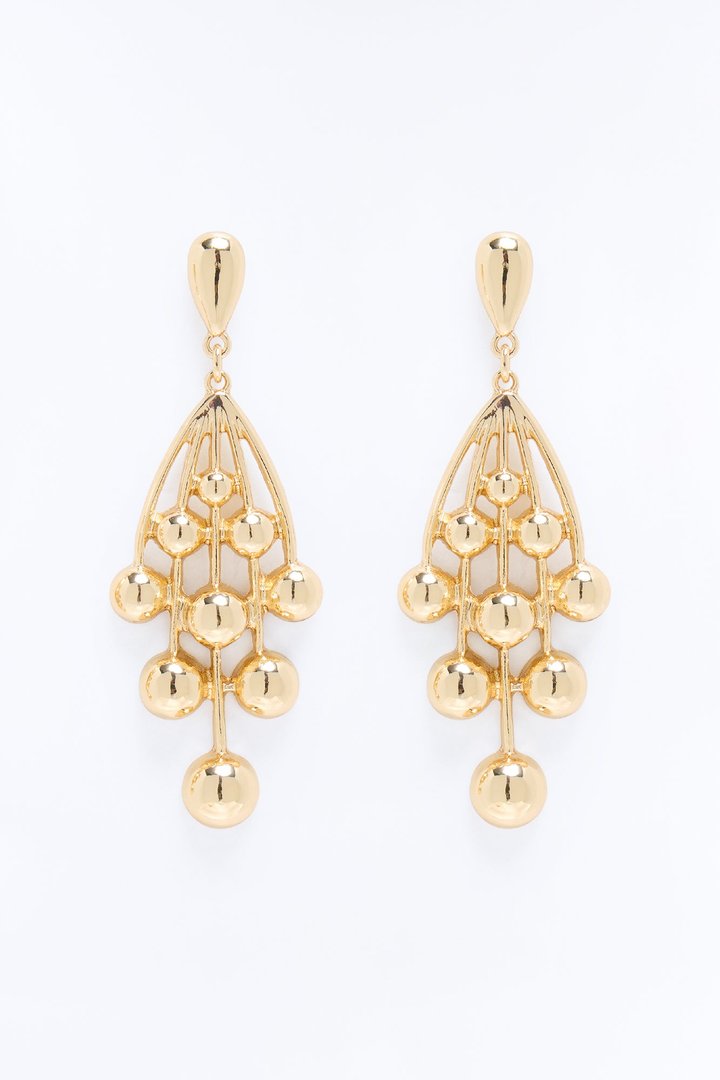 Take Chances Drop Earrings - Gold
