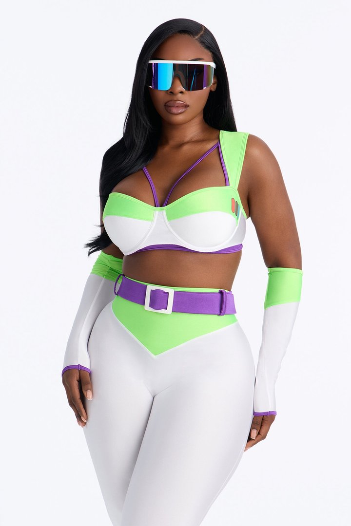 Infinite And Beyond Pant 6 Piece Costume Set - Green/combo