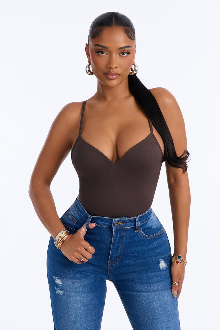 Serenity Sculpted Seamless Bodysuit - Chocolate