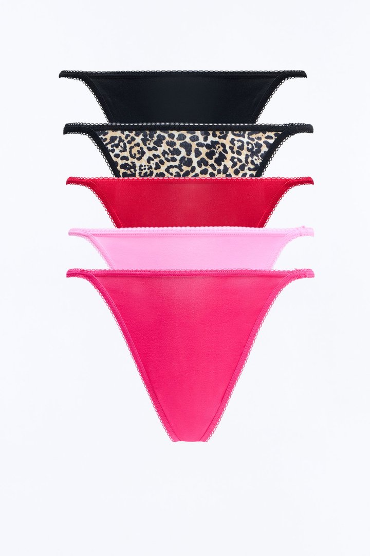 My Bad Habit 5 Pack Microfiber G-String Panties - Pink/combo