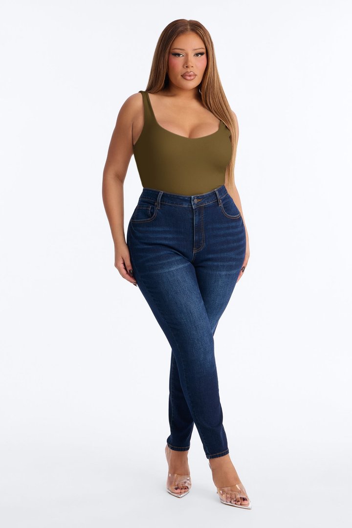 Quinn Double Lined Tank Top - Dark Olive