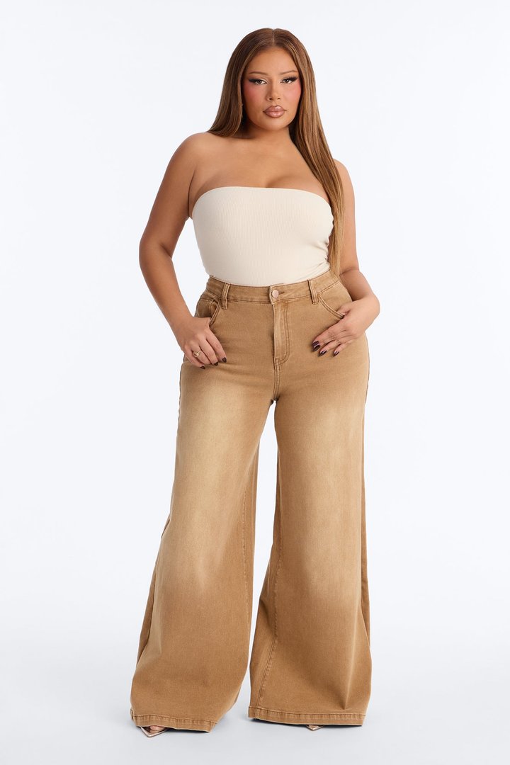 Next Move Wide Leg Jeans - Camel