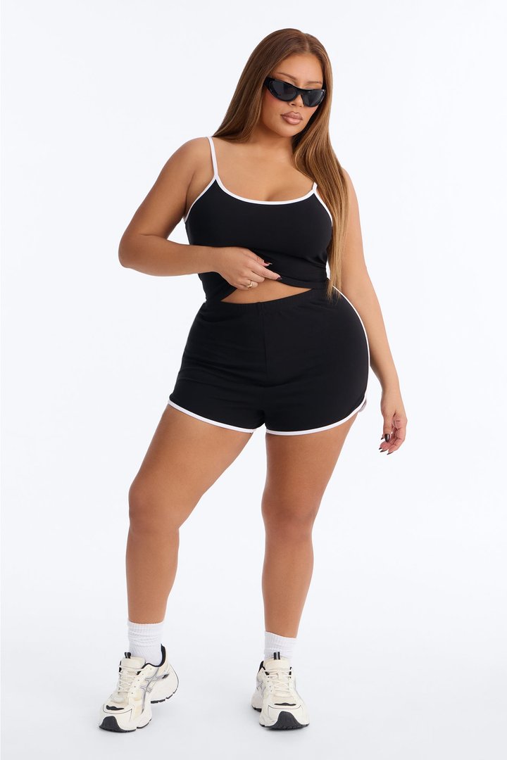 Step Back Lounge Short Set - Black