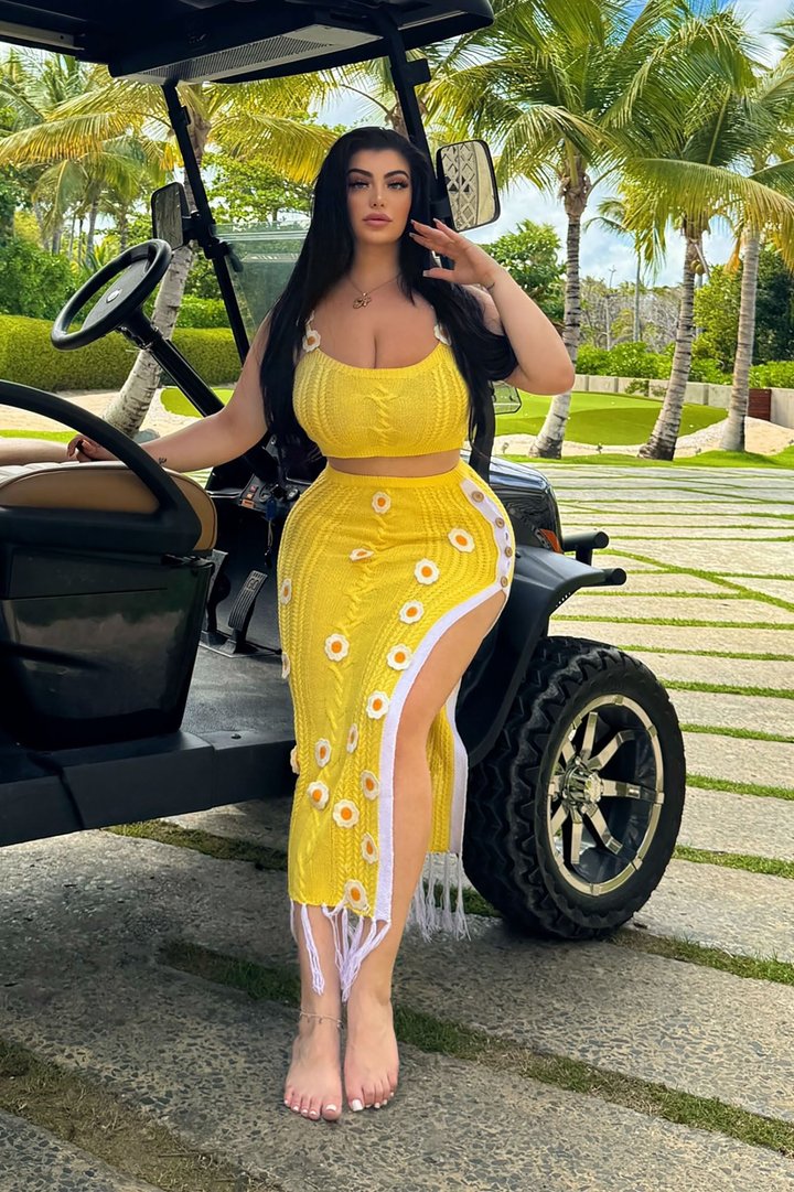 Daisy Fields Skirt Set - Yellow