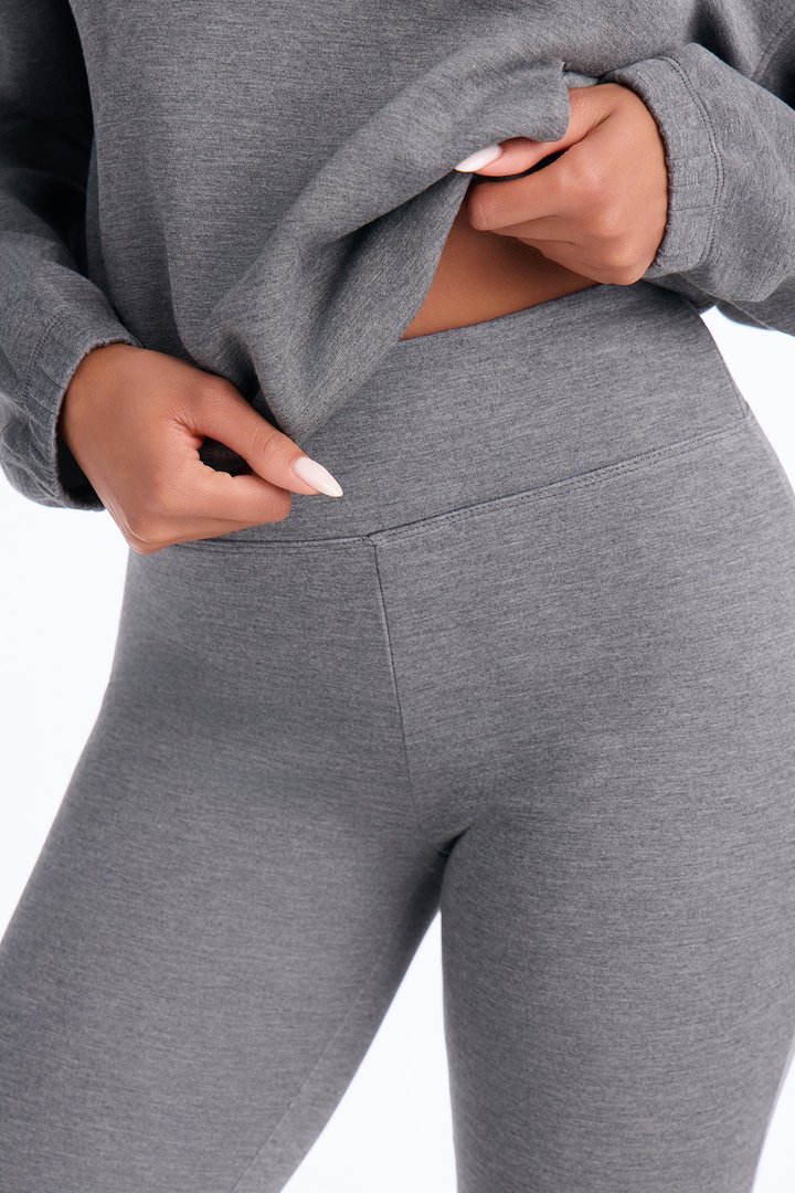 Bella Scuba Slit Lounge Flare Pant - Dark Grey