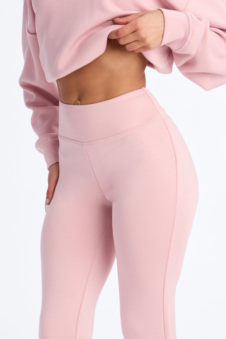 Bella Scuba Slit Lounge Flare Pant - Pink