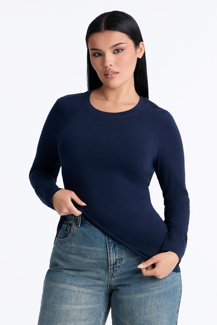 Sabrina Long Sleeve Tee - Navy
