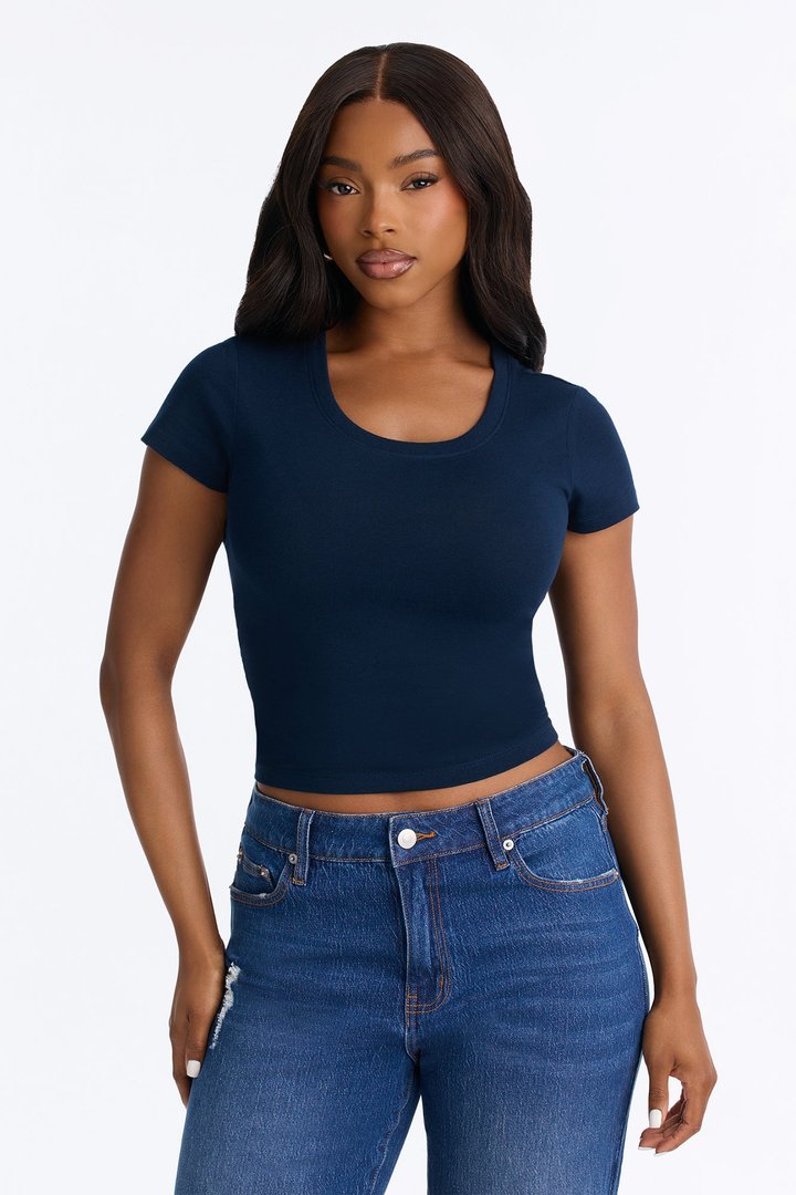 Sabrina Crew Neck Tee - Navy