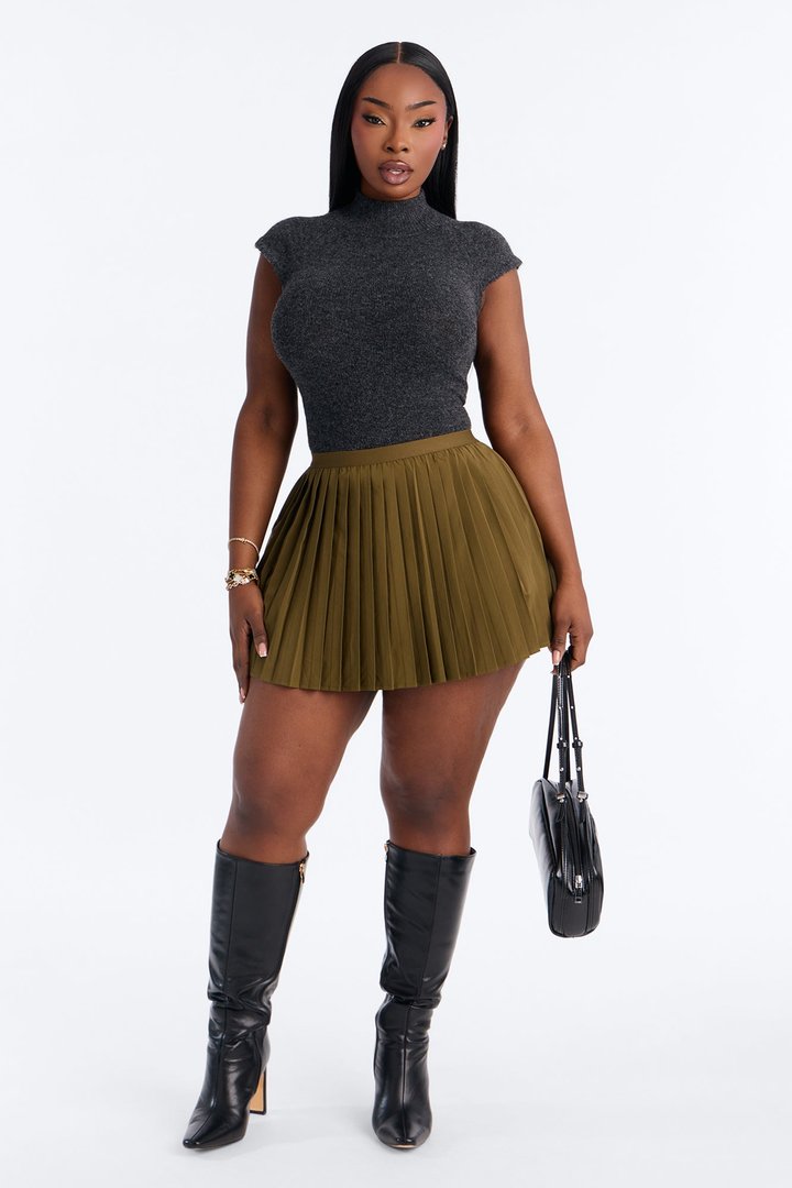 Sharon Pleated Skort - Olive