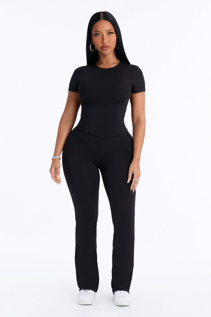 Myla Tricot Lounge Flare Pant - Black