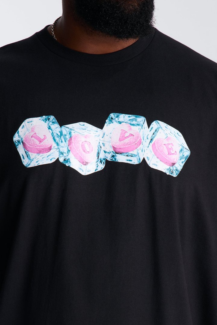 Love Hate Iced Candy Oversized Short Sleeve Tee - Black