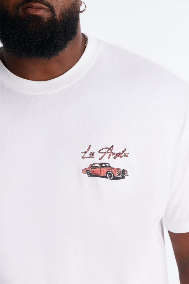 Los Angeles Vacay Oversized Short Sleeve Tee - White