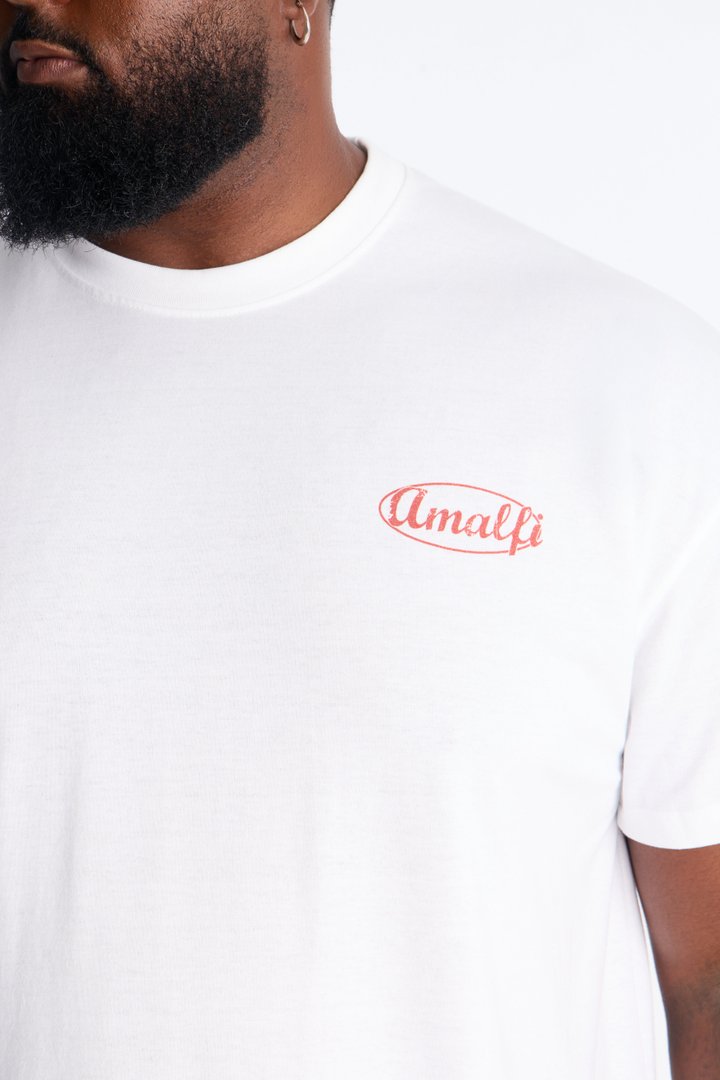 Amalfi Coast Picnic Oversized Short Sleeve Tee - White