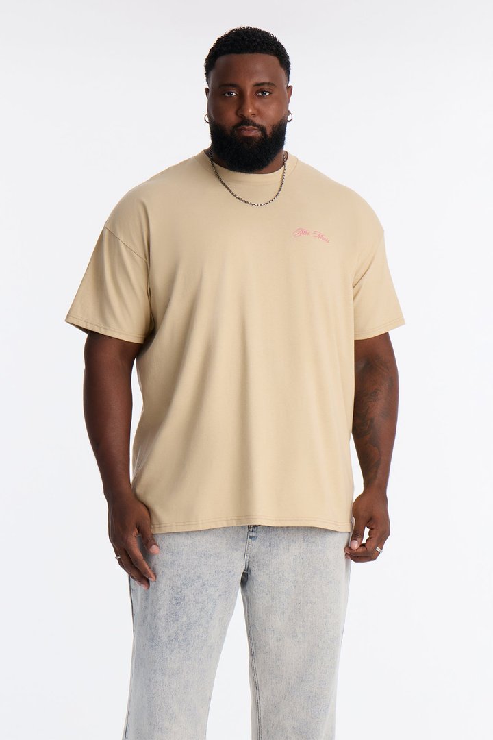 After Hours Oversized Short Sleeve Tee - Taupe