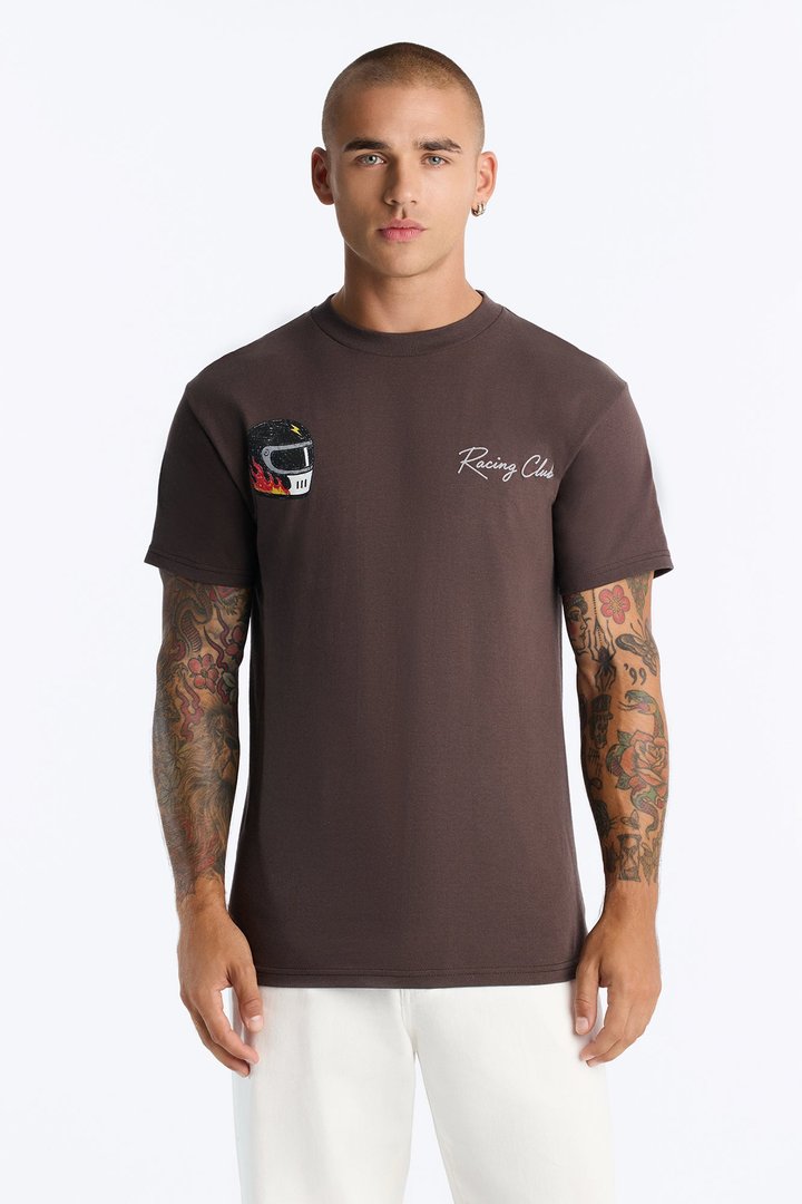 Driver Racing Club Oversized Short Sleeve Tee - Brown