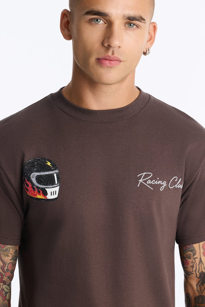 Driver Racing Club Oversized Short Sleeve Tee - Brown