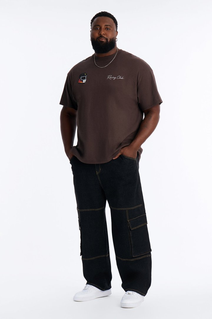 Driver Racing Club Oversized Short Sleeve Tee - Brown