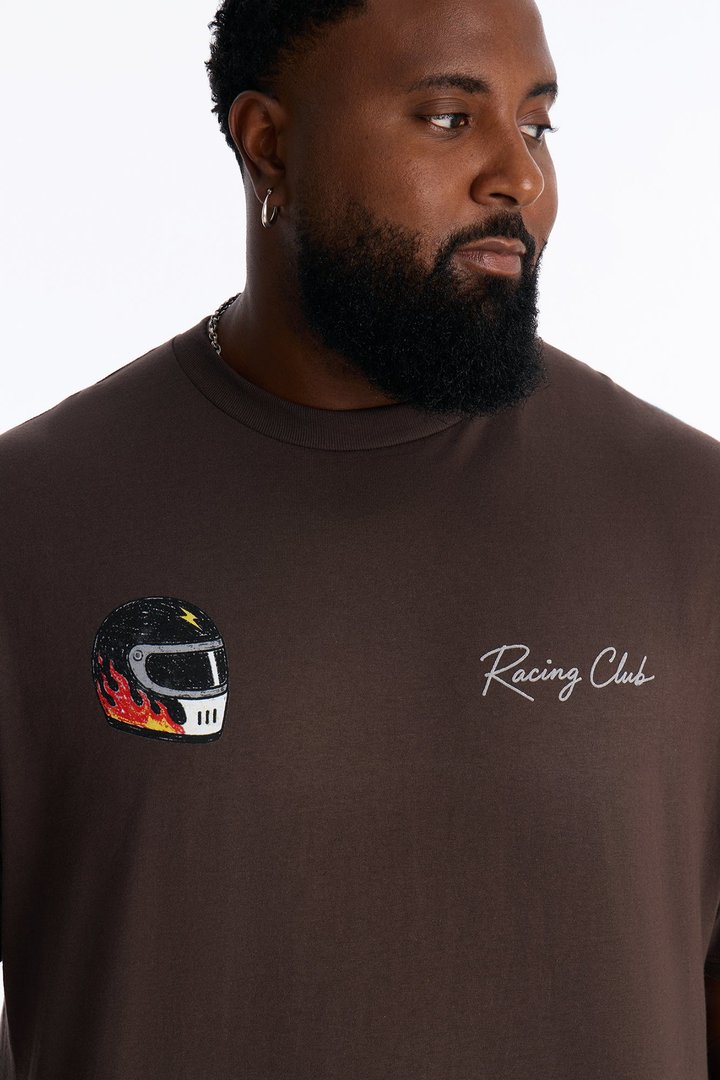 Driver Racing Club Oversized Short Sleeve Tee - Brown