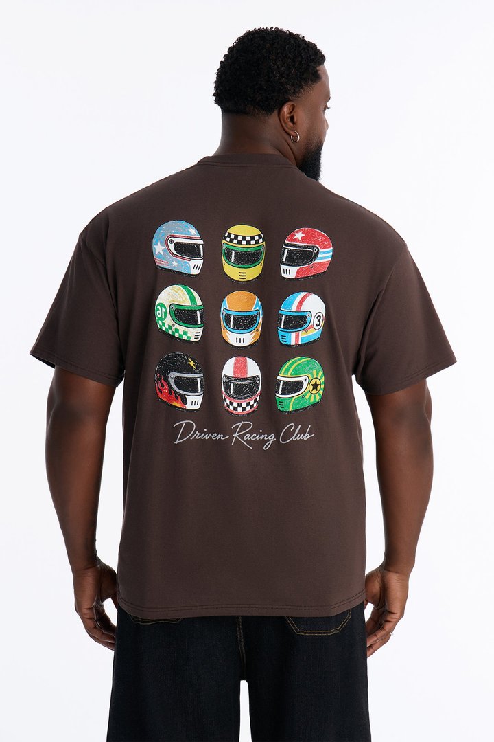 Driver Racing Club Oversized Short Sleeve Tee - Brown