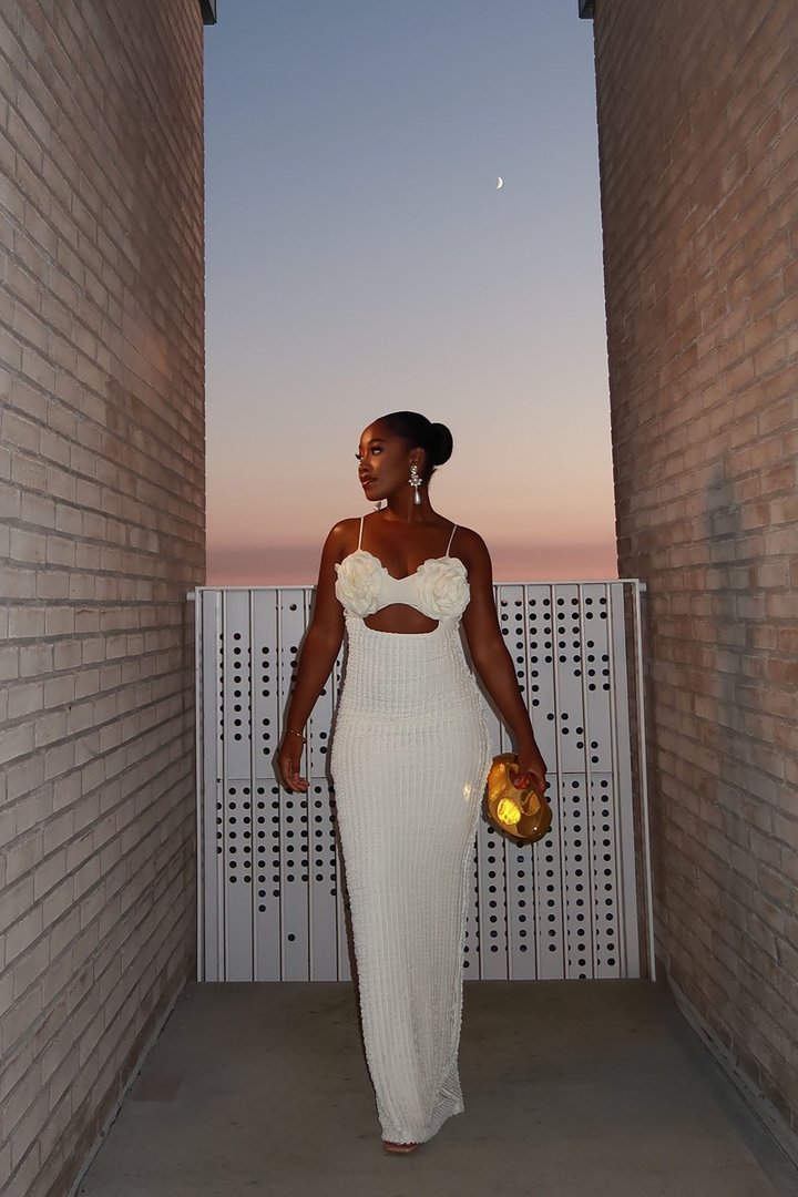 Mara Textured Maxi Dress - Cream