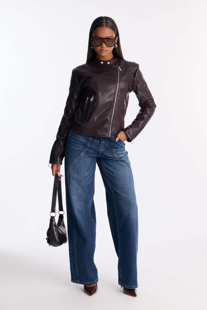 Mariah Moto Jacket - Chocolate