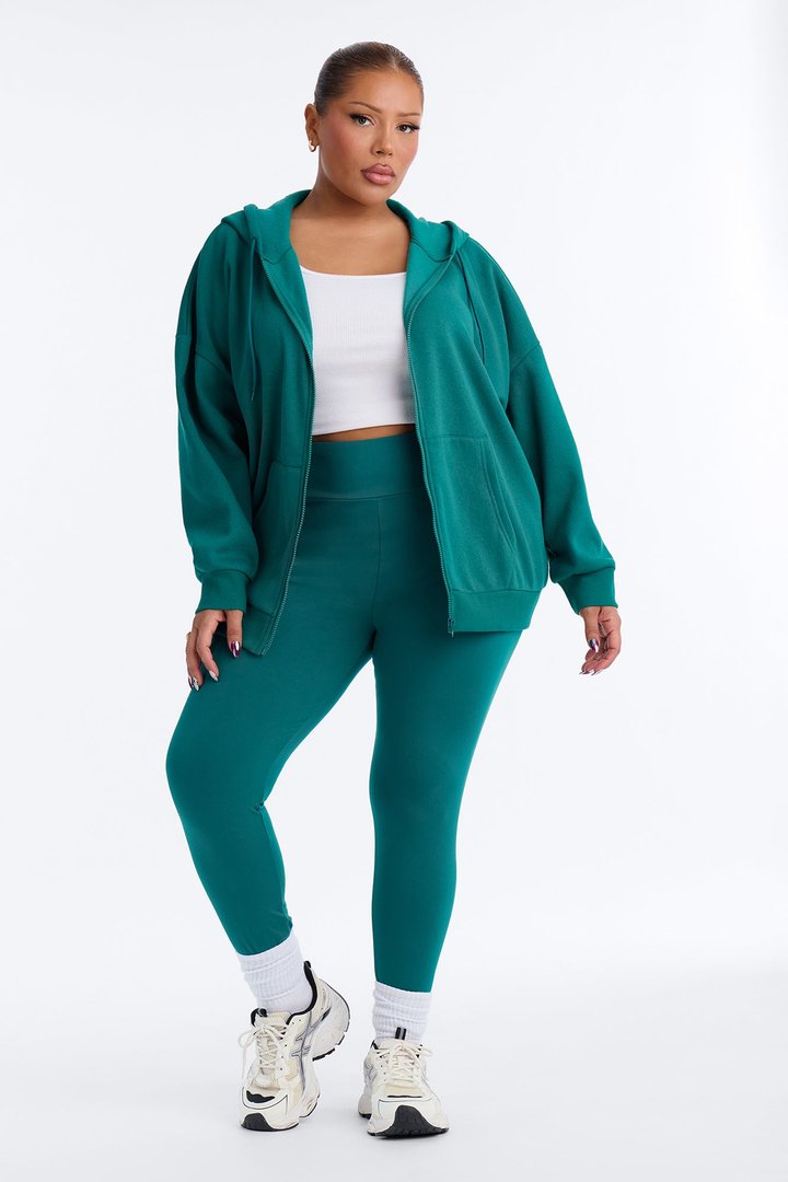 Beckham Zip Up Fleece Pant Set - Hunter
