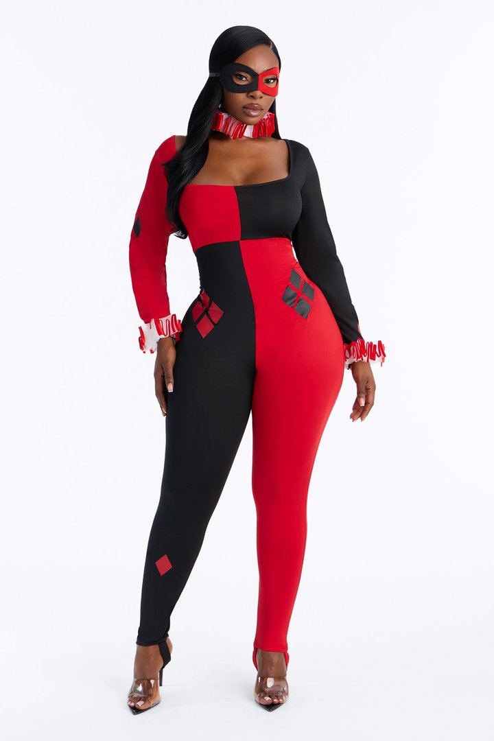 Comic Queen 4 Piece Costume Set - Red/combo