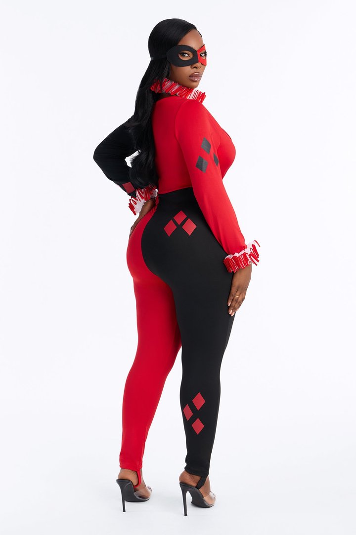 Comic Queen 4 Piece Costume Set - Red/combo