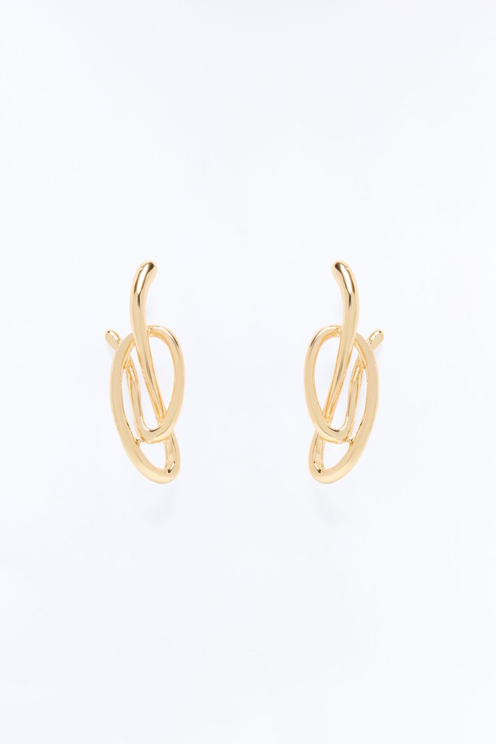 No Words Drop Earrings - Gold
