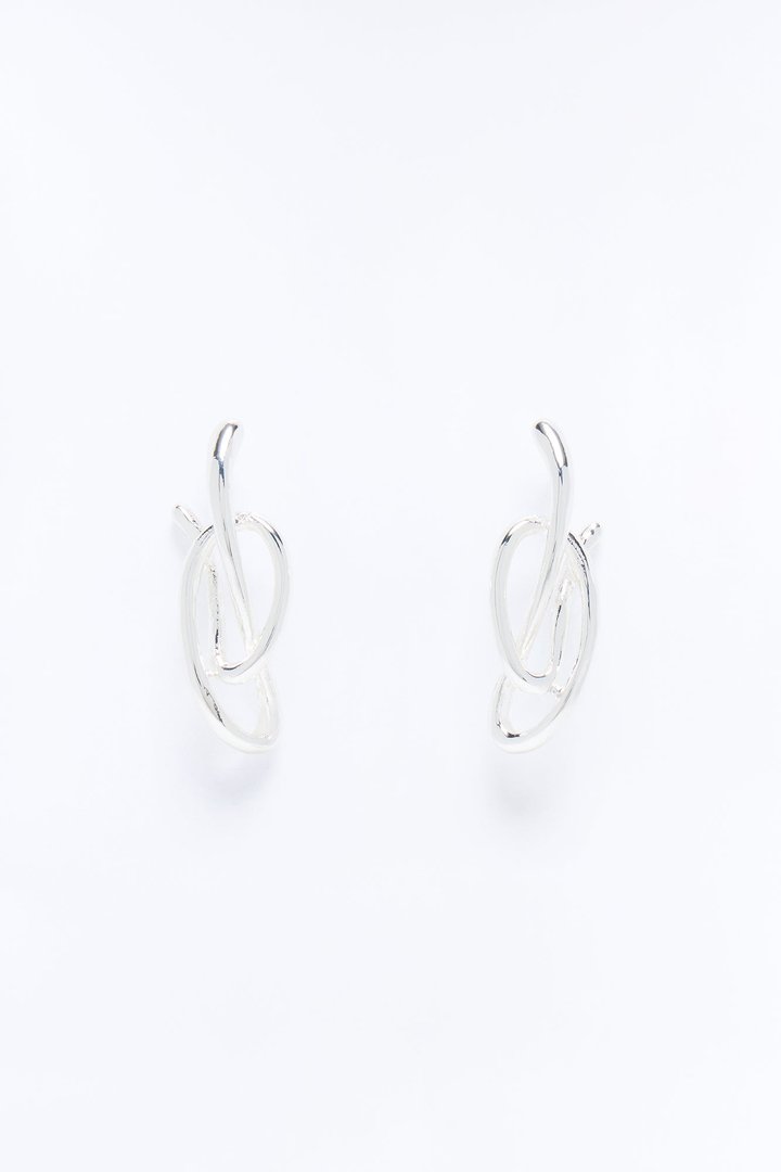 No Words Drop Earrings - Silver