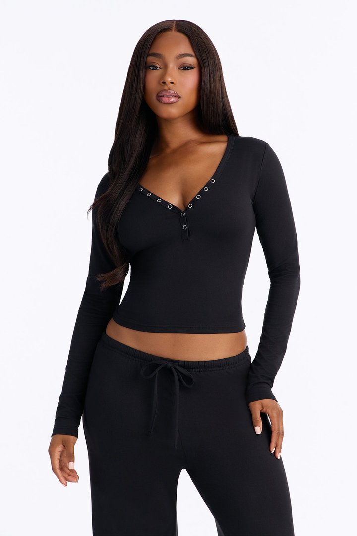 Lazy Morning Pant Set - Black