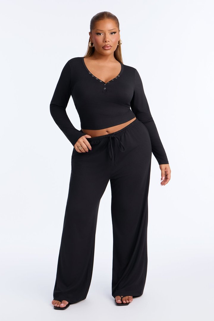 Lazy Morning Pant Set - Black