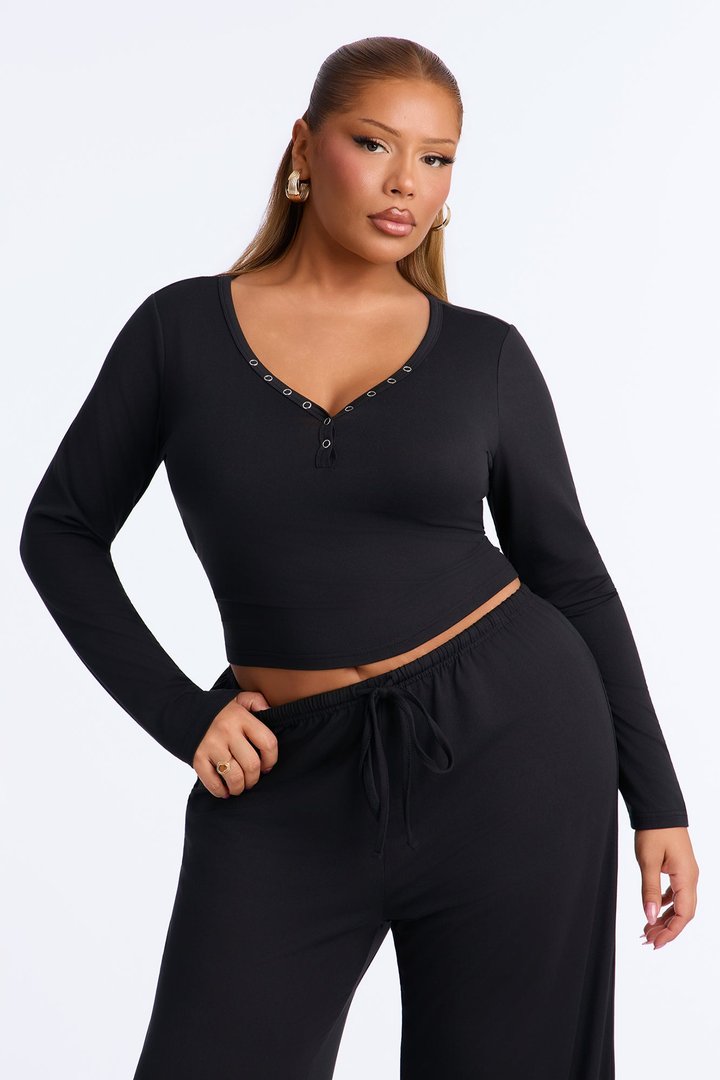 Lazy Morning Pant Set - Black
