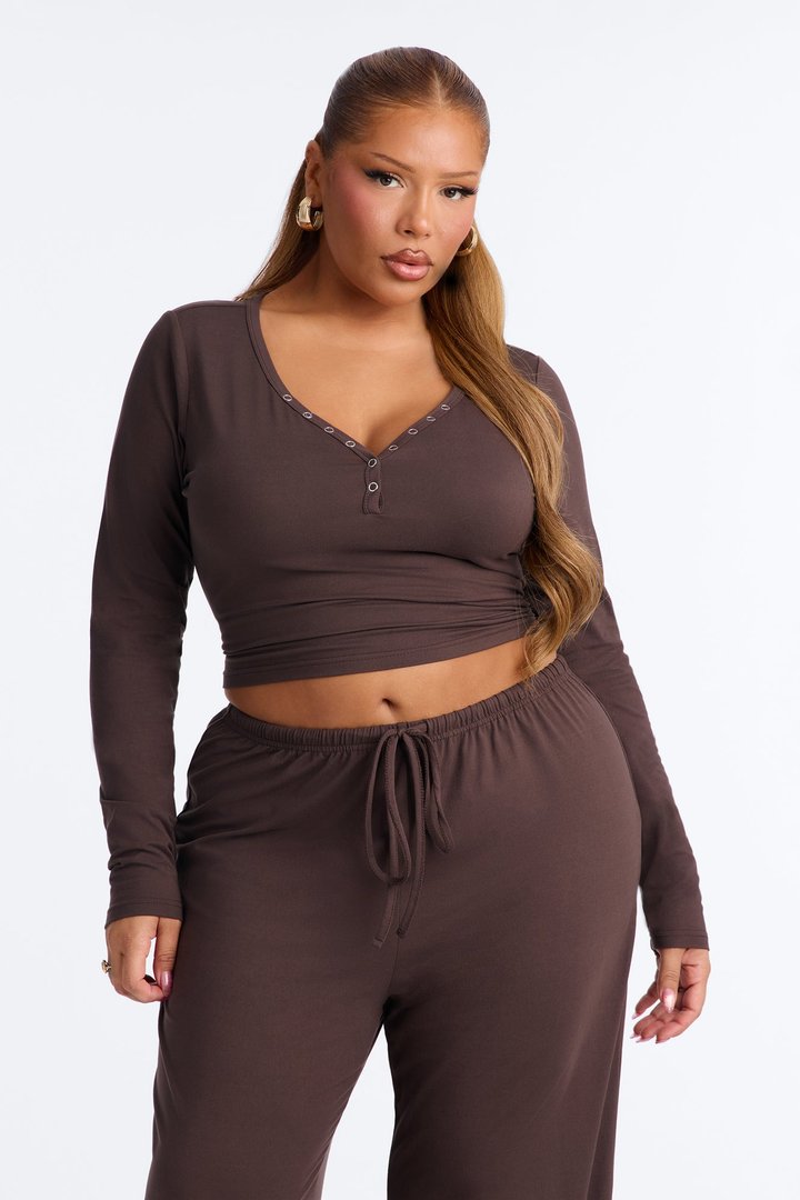 Lazy Morning Pant Set - Chocolate