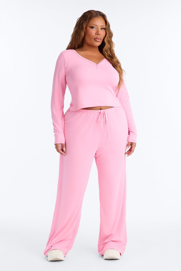 Lazy Morning Pant Set - Pink