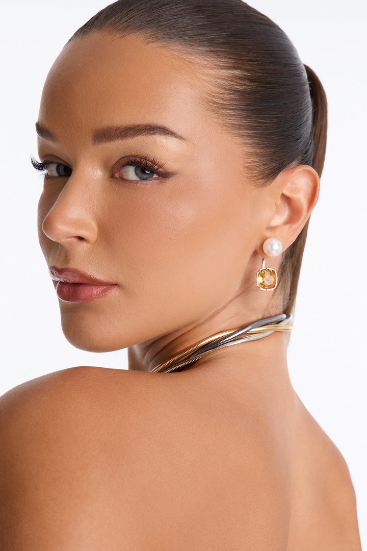 Sweet Pearl Drop Earrings - Gold/combo