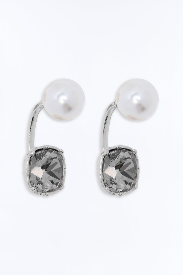 Sweet Pearl Drop Earrings - Silver