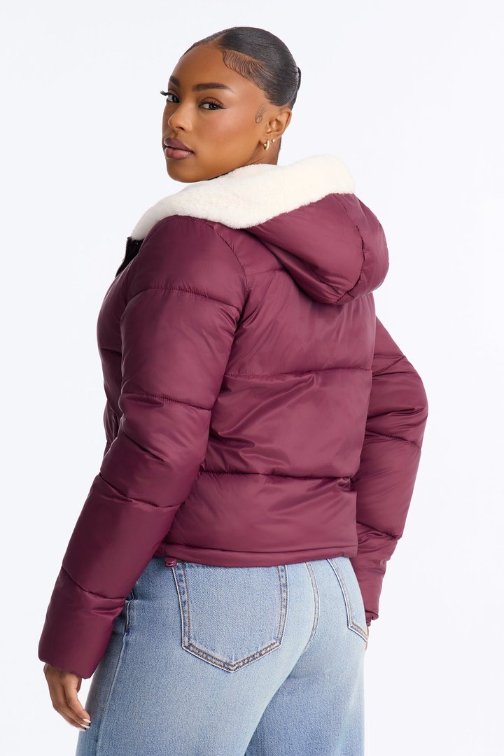 Cozied Up Jacket - Burgundy